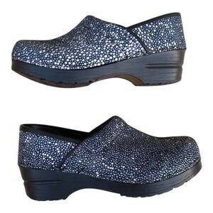 Sanita Clogs Womens Leather Nurse Shoes Polka Dots EU 35 US4 Polka Dots Slip Ons